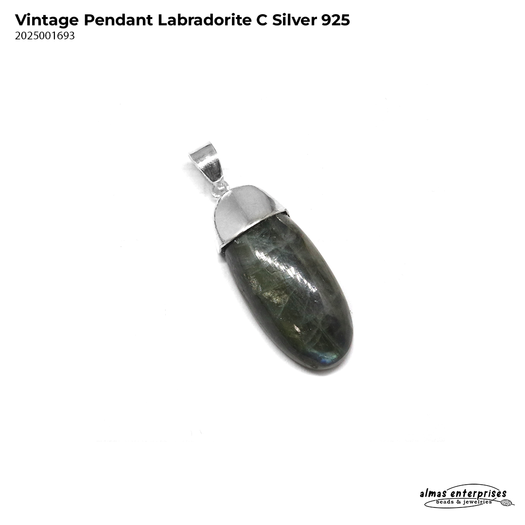 Vintage Pendant Labradorite Silver 925