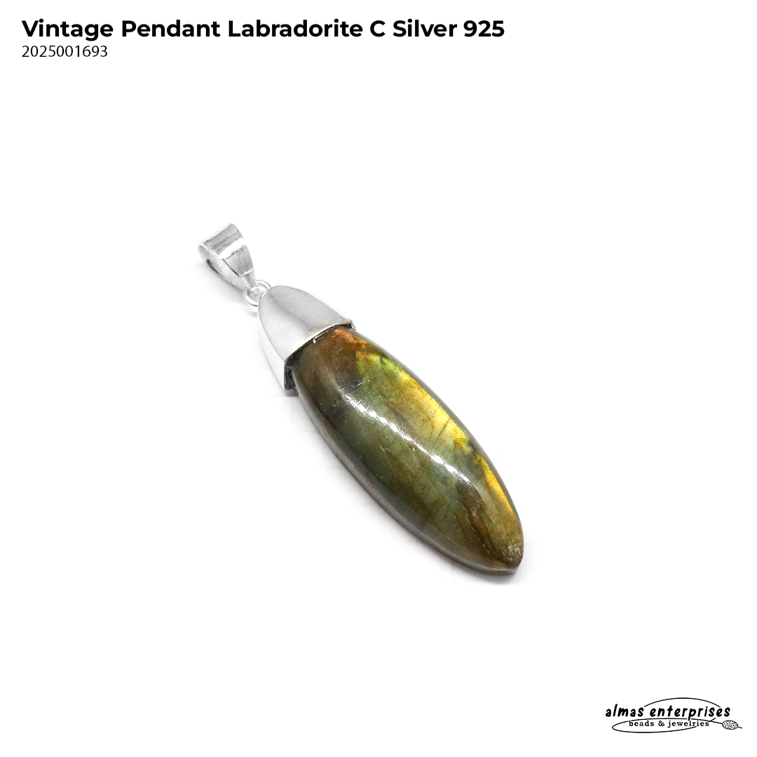 Vintage Pendant Labradorite Silver 925