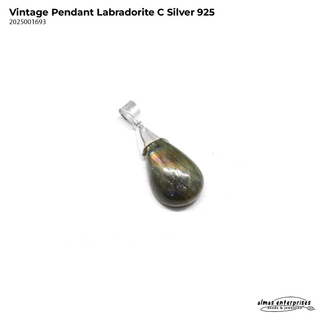 Vintage Pendant Labradorite Silver 925