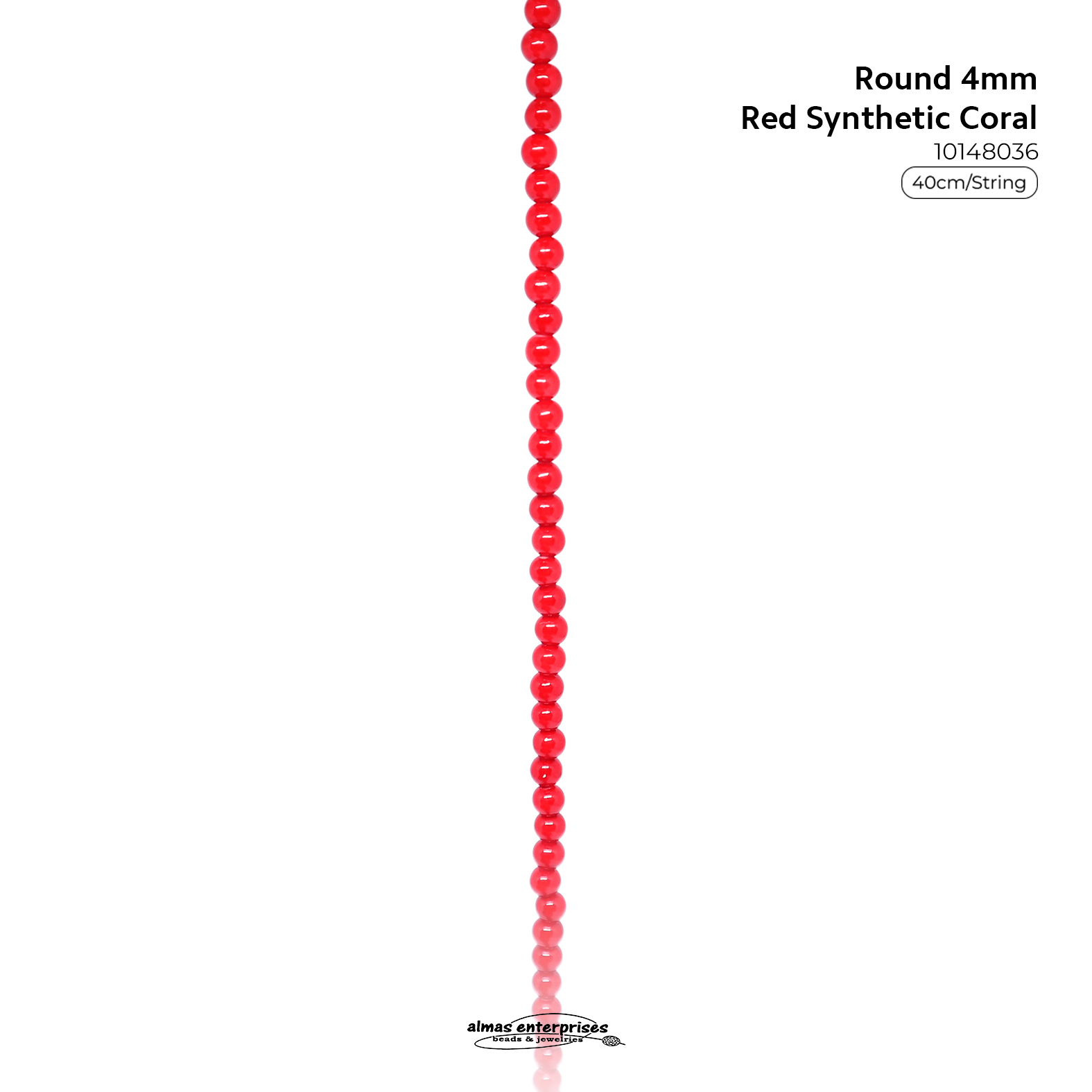 Round Red Synthetic Coral