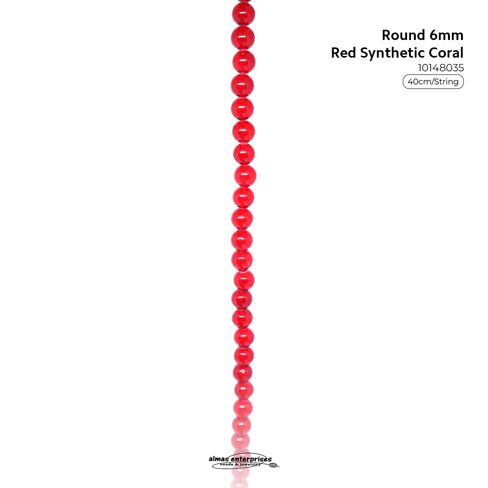 Round Red Synthetic Coral