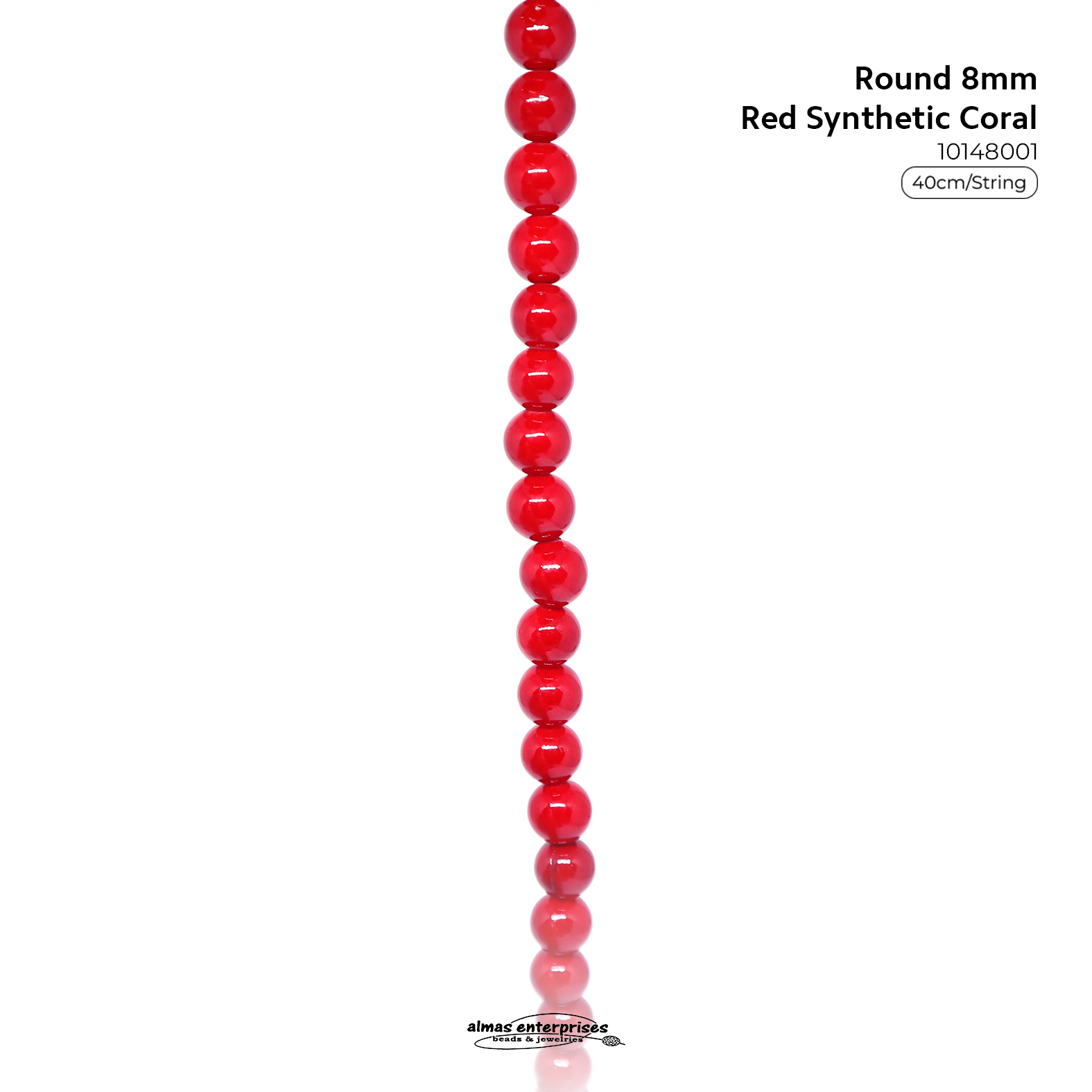 Round Red Synthetic Coral
