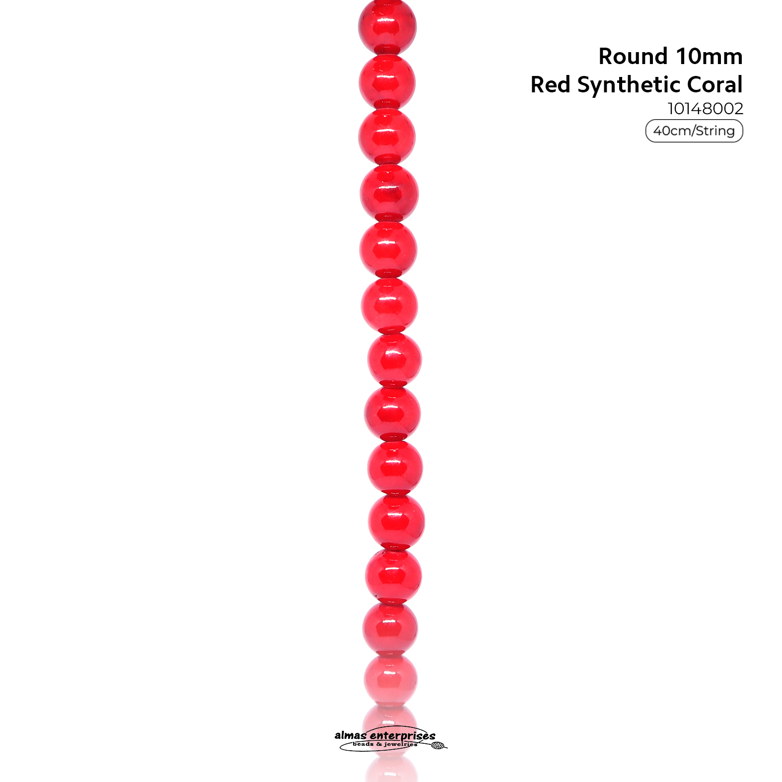 Round Red Synthetic Coral