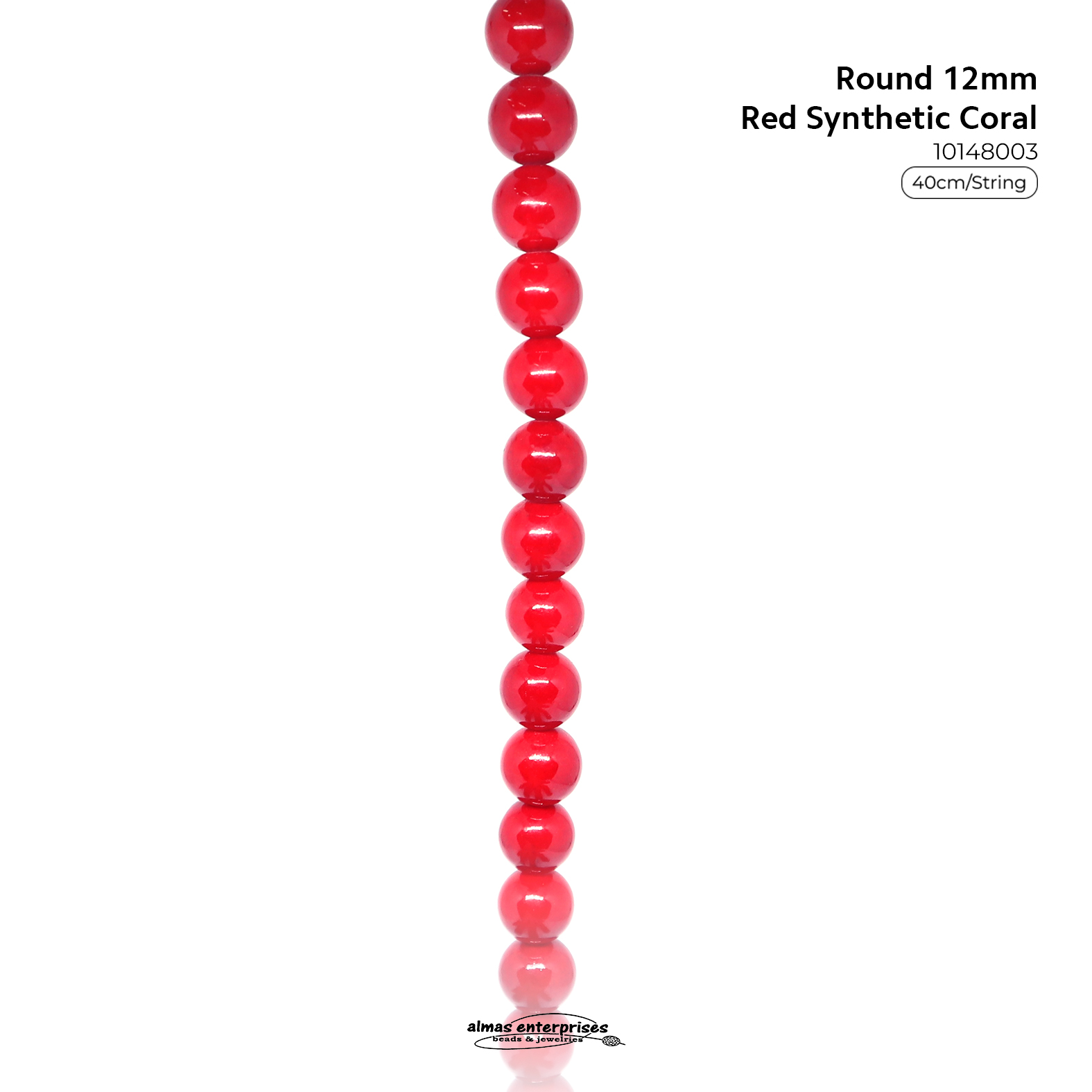Round Red Synthetic Coral