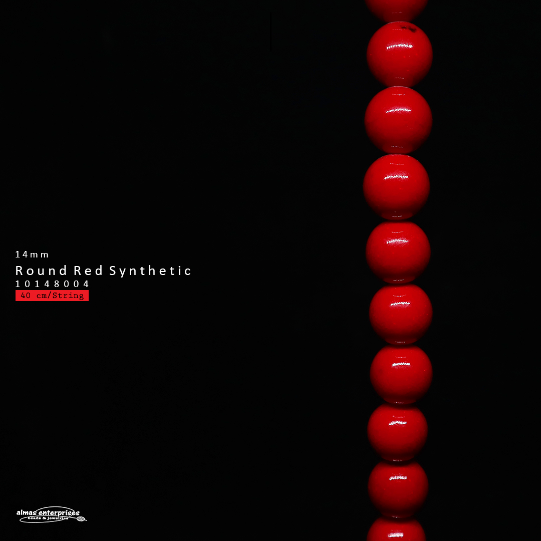 Round Red Synthetic Coral