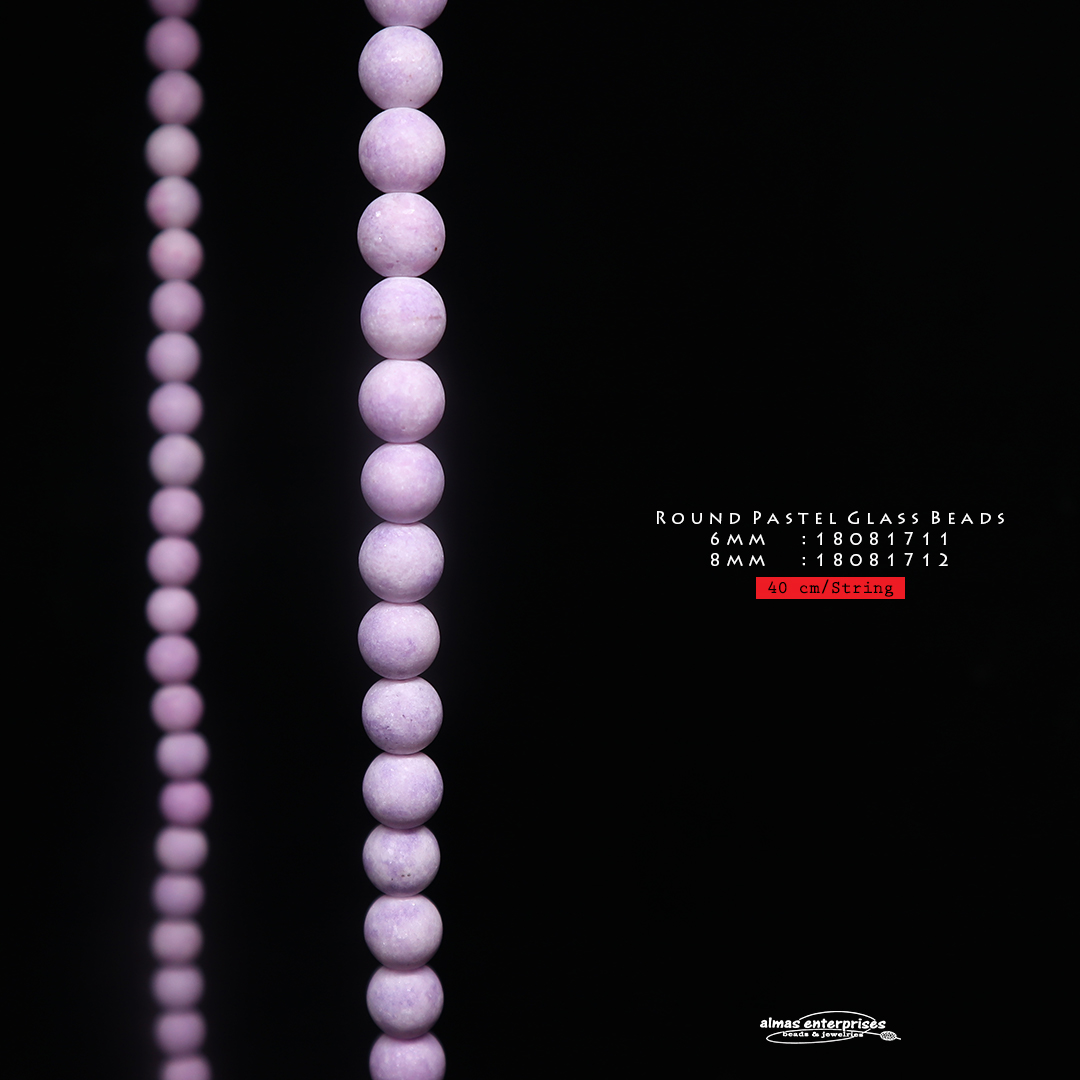 Round Pastel Glass Beads