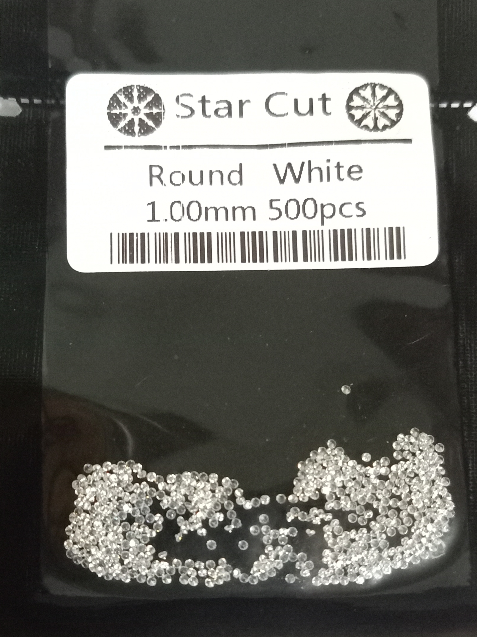 CZ 1MM WHITE STAR CUT (500 pcs)