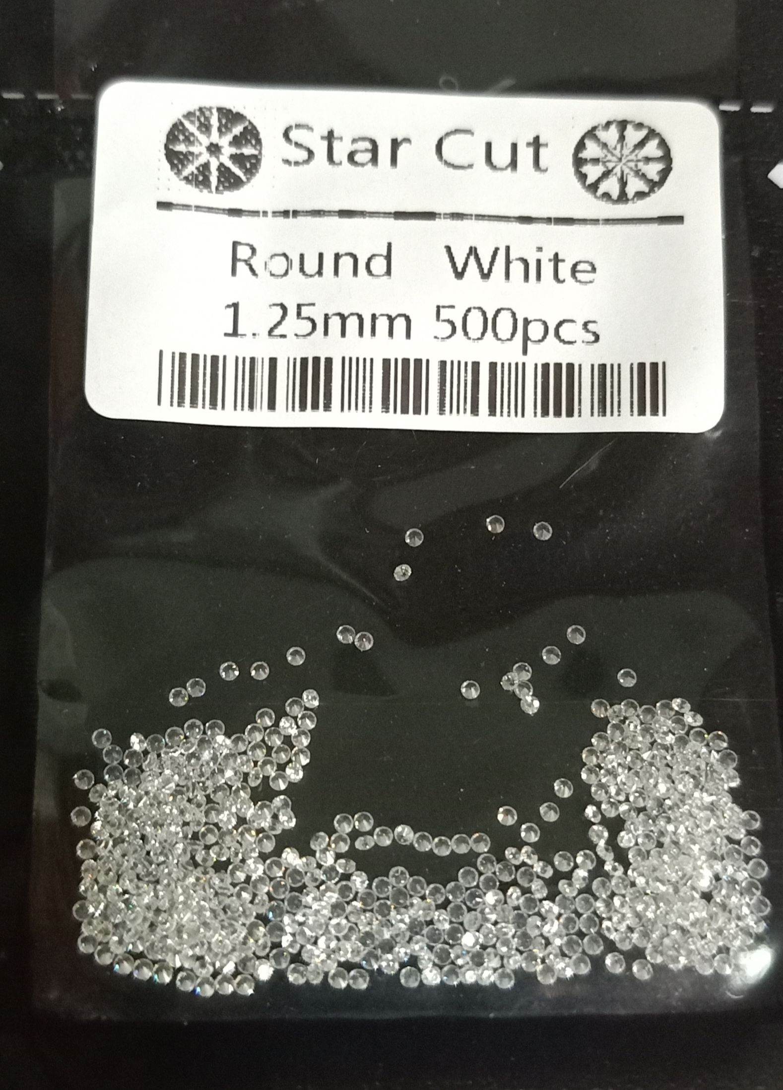 CZ 1,25MM WHITE STAR CUT (500 pcs)