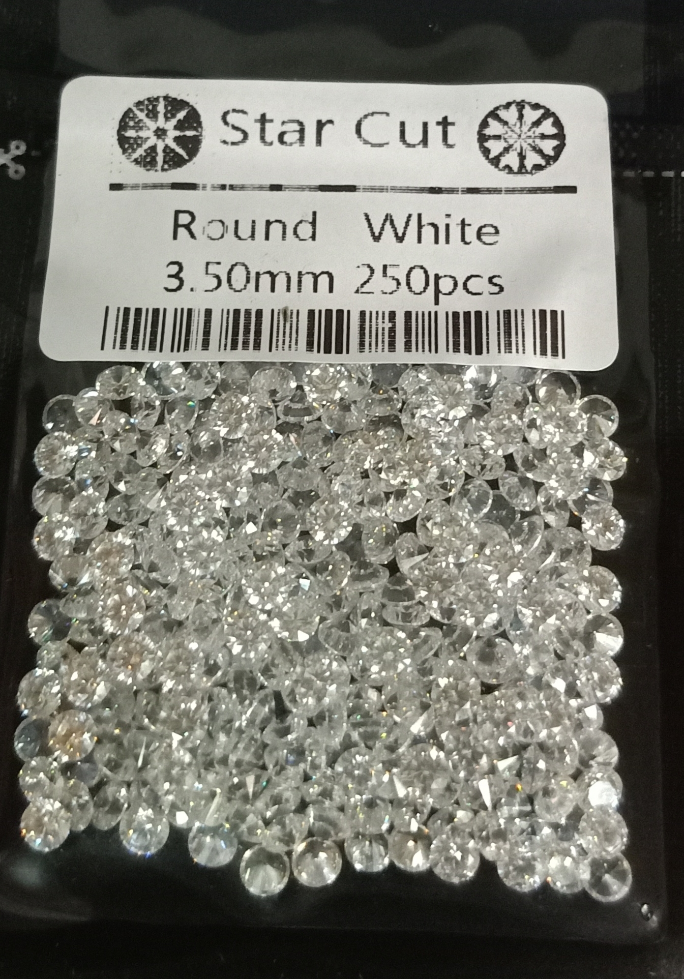 CZ 3,5MM WHITE STAR CUT (250 pcs)