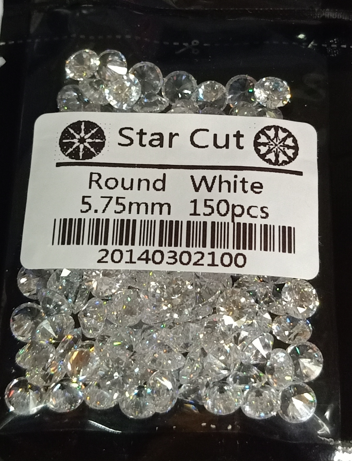 CZ 5,75MM WHITE STAR CUT (150 pcs)