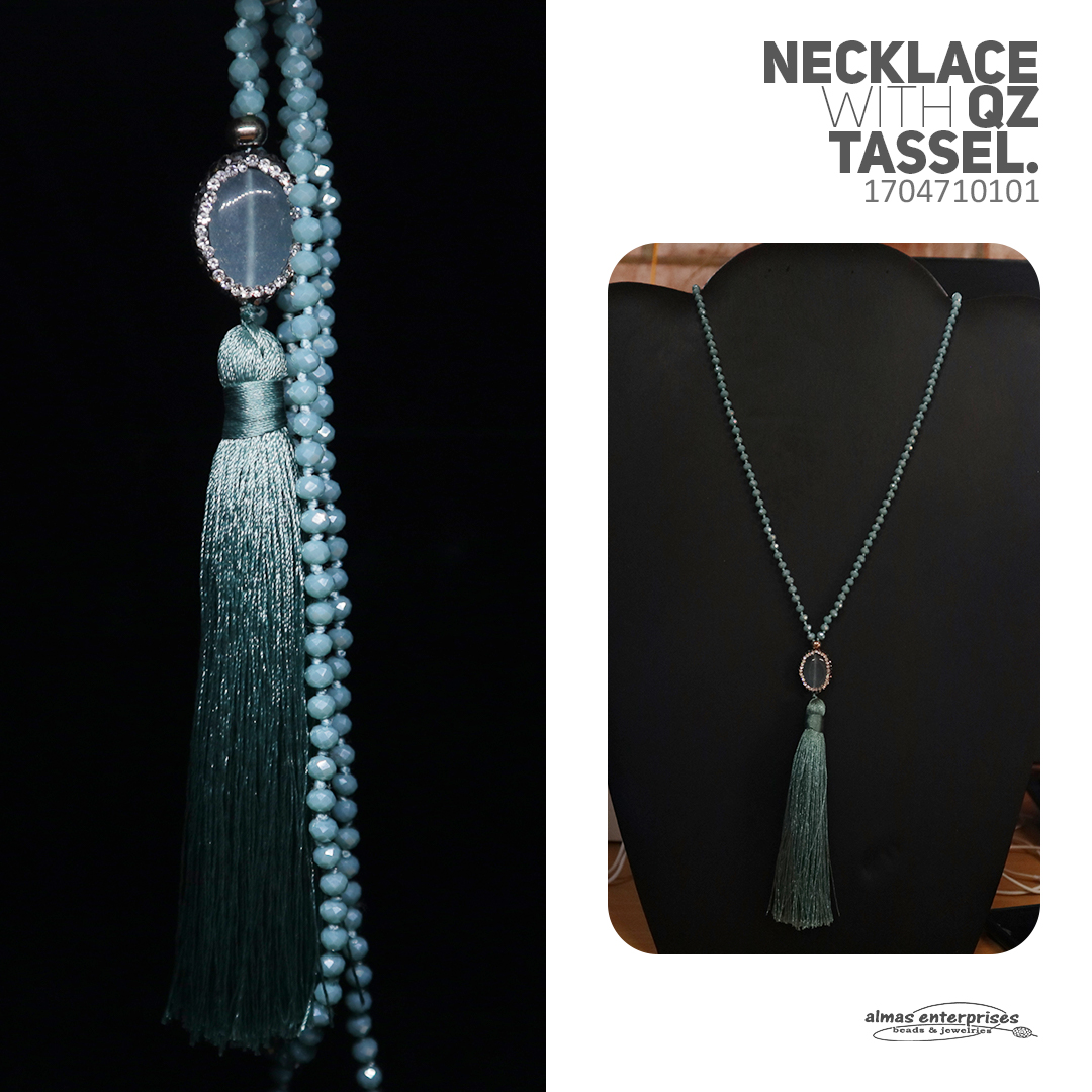80cm Necklace With CZ Tassel
