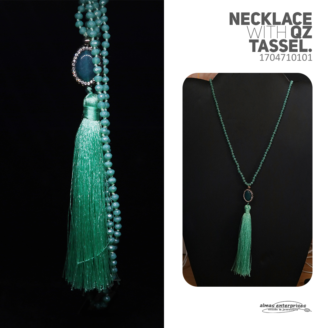 80cm Necklace With CZ Tassel