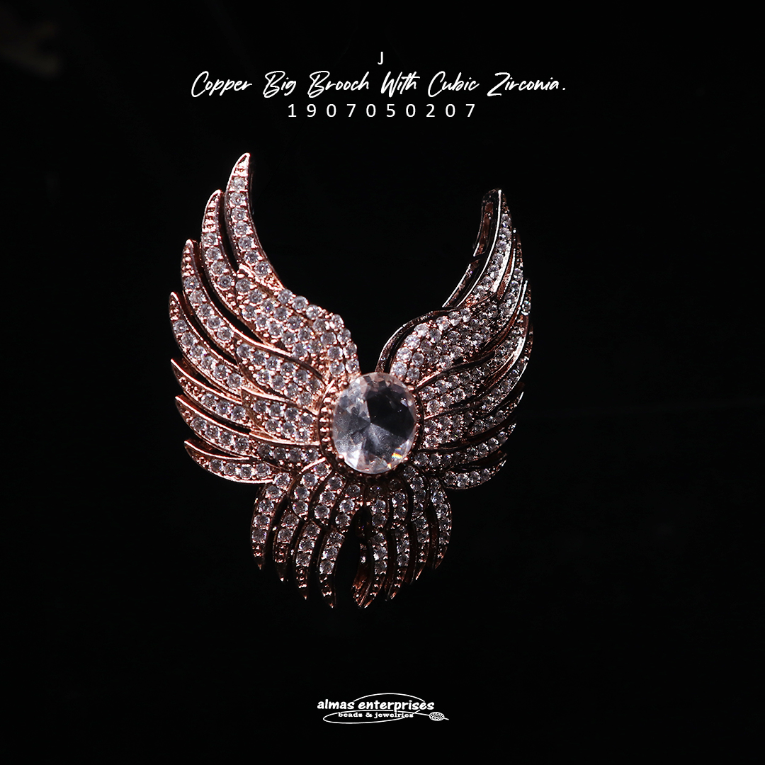  Copper Big Brooch With CZ J
