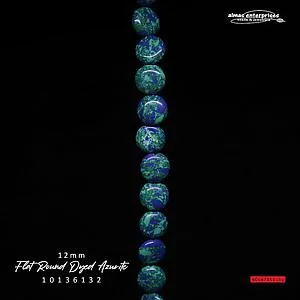 Flat Rd 12mm Dyed Azurite