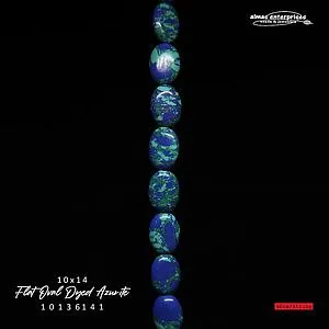 Flat Oval 10x14 Dyed Azurite