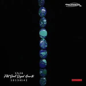 Flat Oval 12x16 Dyed Azurite