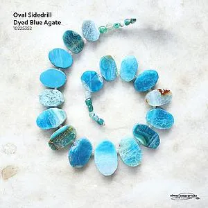 Oval Sidedrill Dyed Blue Agate