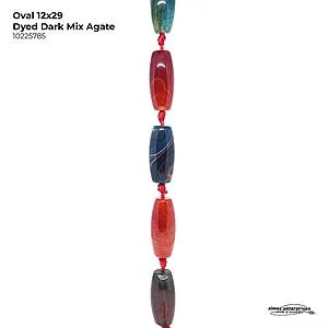 [10225785] Oval 12x29 D.Dark Mix Agate