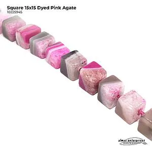 [10225945] Sq 15x15 D.Pink Agate