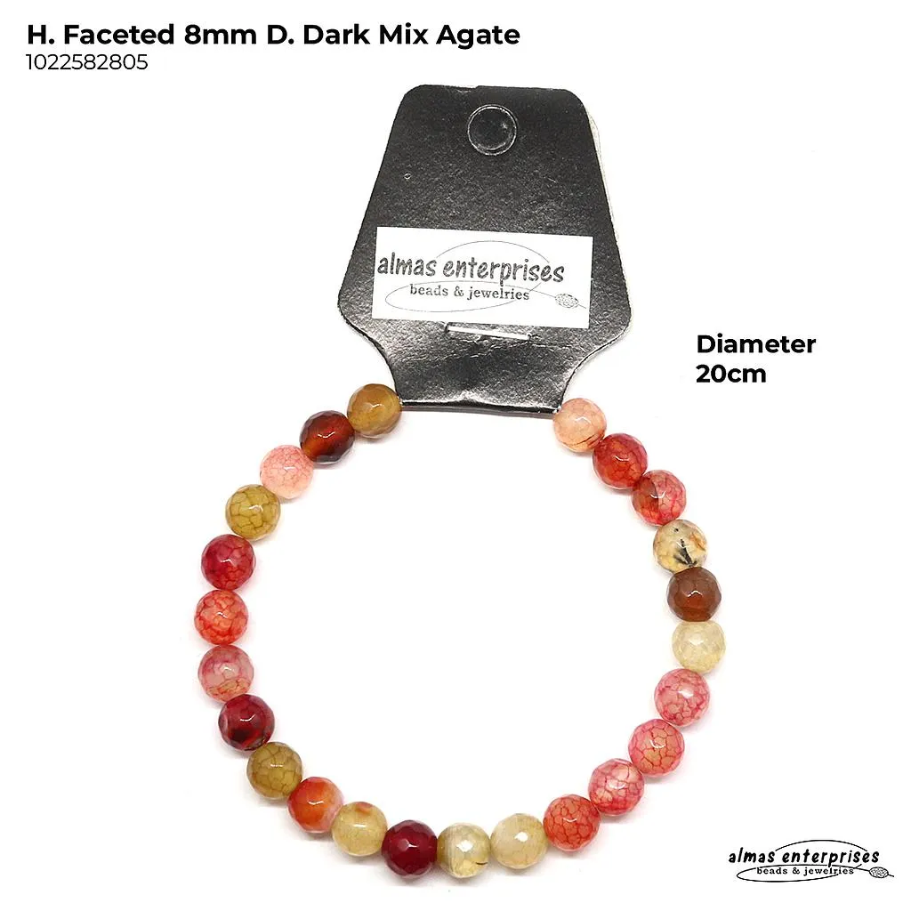 [1022545005] H. Faceted Round D. Dark Mix Agate A (4mm)