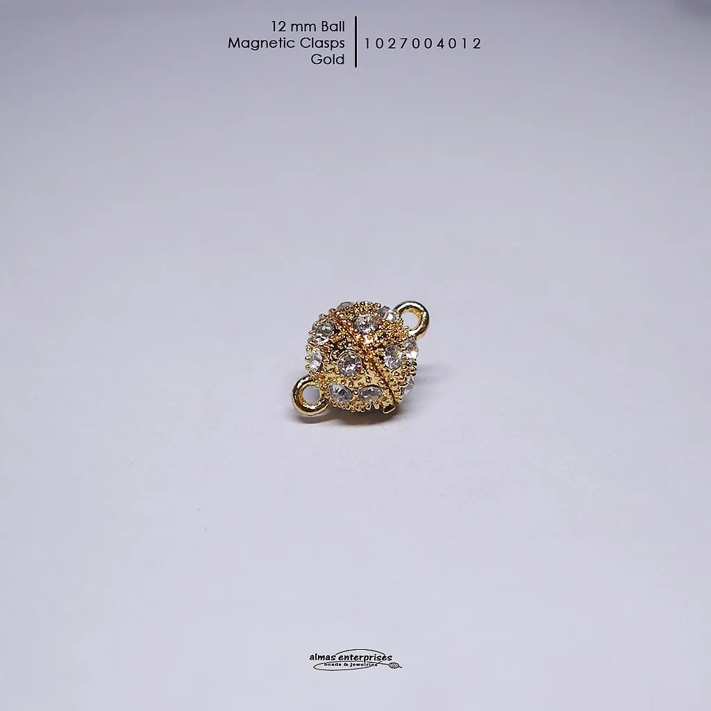 [1027004012] 12mm Ball Magnetic Clasps (Gold)