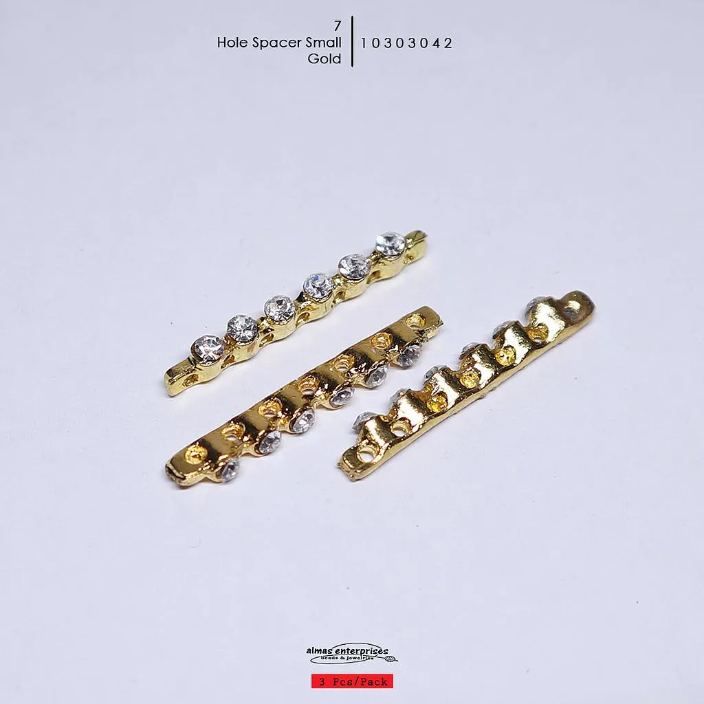 [10303042] Small 7 Hole Spacer/3 (Gold)
