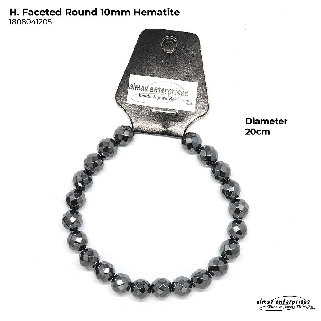 H. Faceted Round Hematite