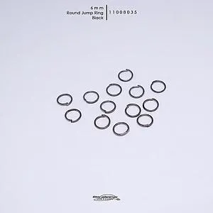 Black 6mm Rd Jump Rings/gross