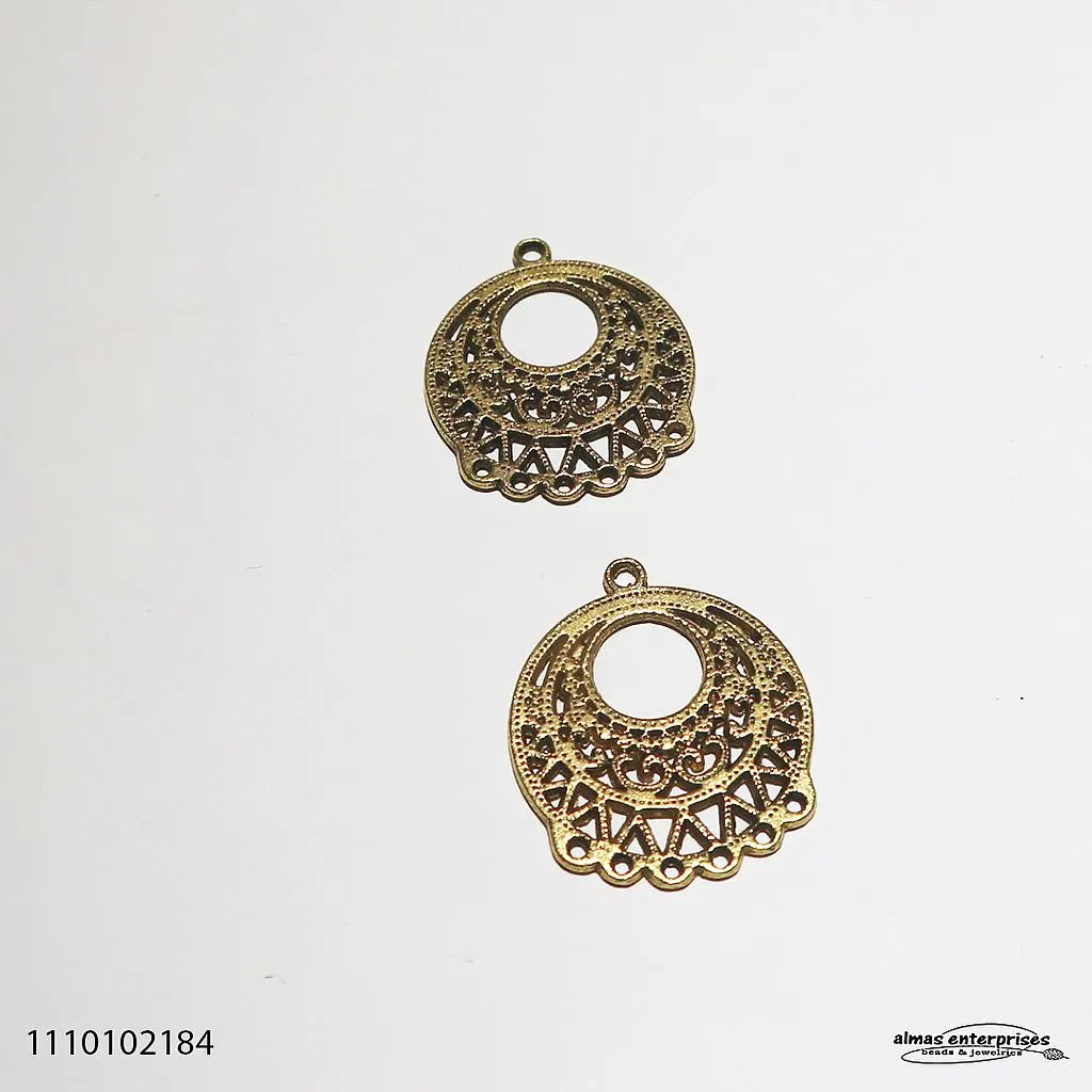 [1110102184] 2184 Earring Frame/3pair (AntiqGold)