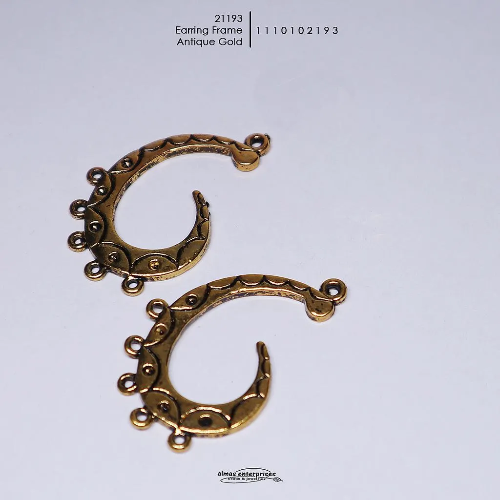 [1110102193] 2193 Earring Frame/3pair (AntiqGold)