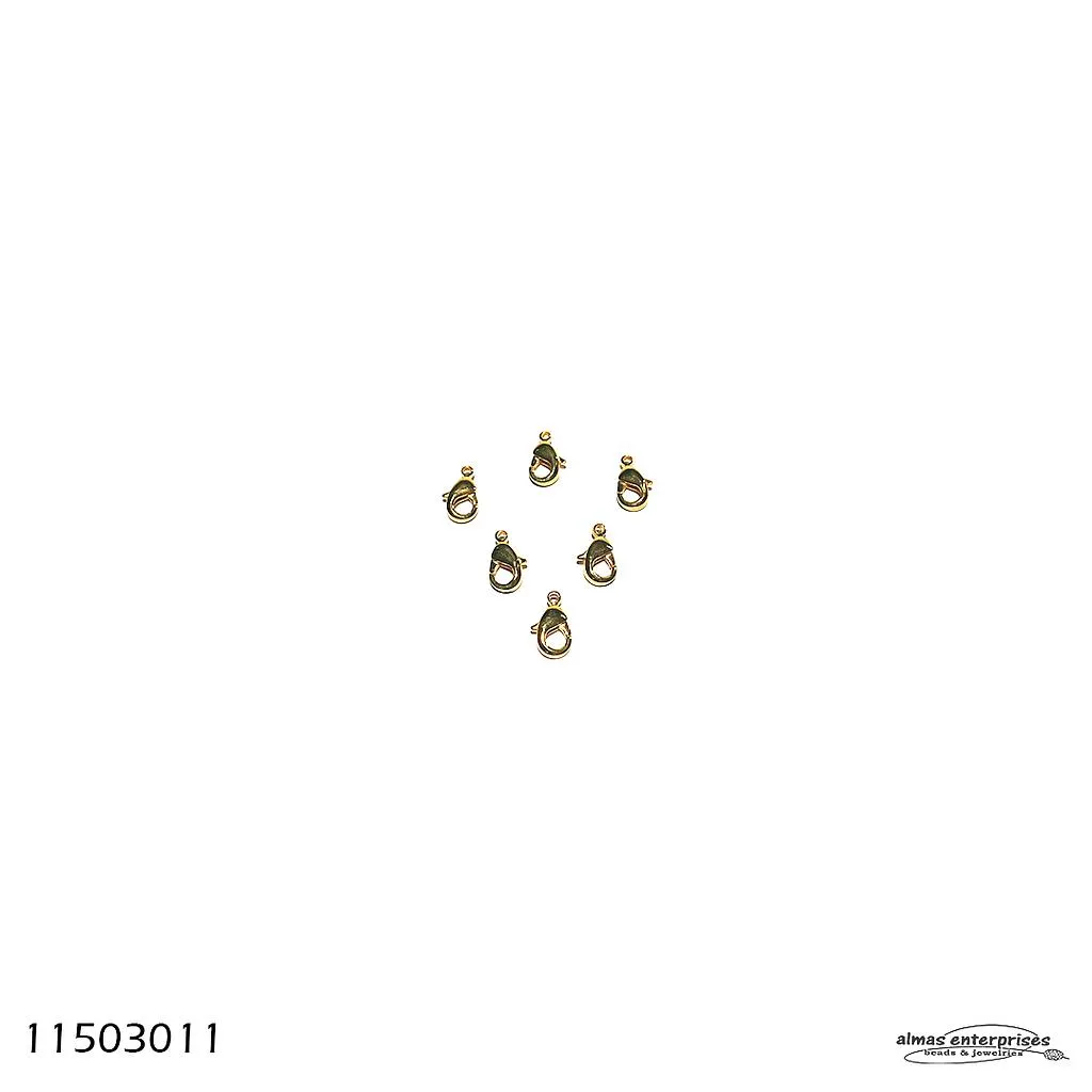 [11503011] Cop. 6x12 Lobster Clasps/12 (Gold)