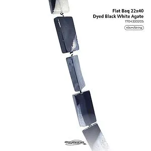Flat Baq 22x40 D.Black White Agate