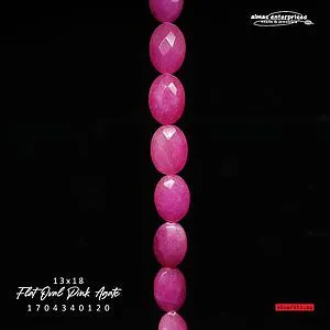 Flat Ovl Fac 13x18 Pink Agate
