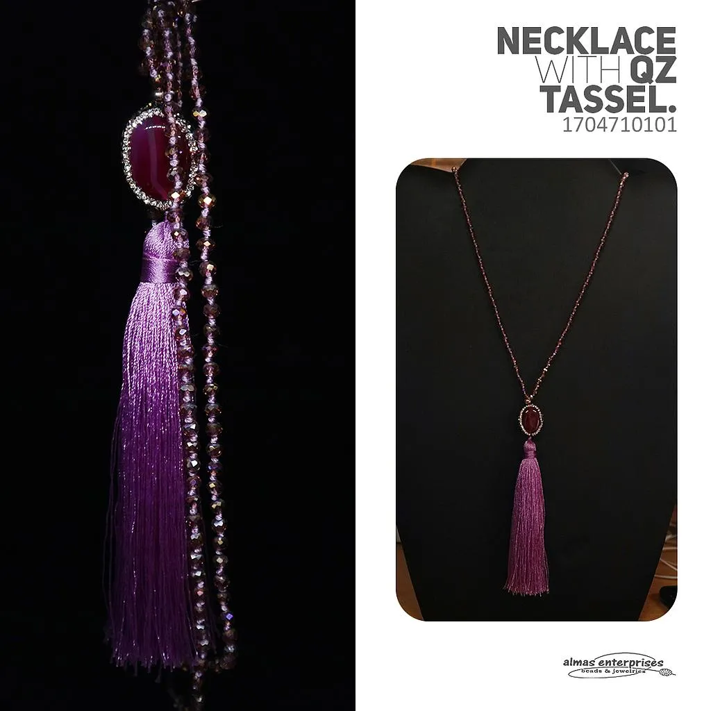 [1704710101] 80cm Necklace With CZ Tassel