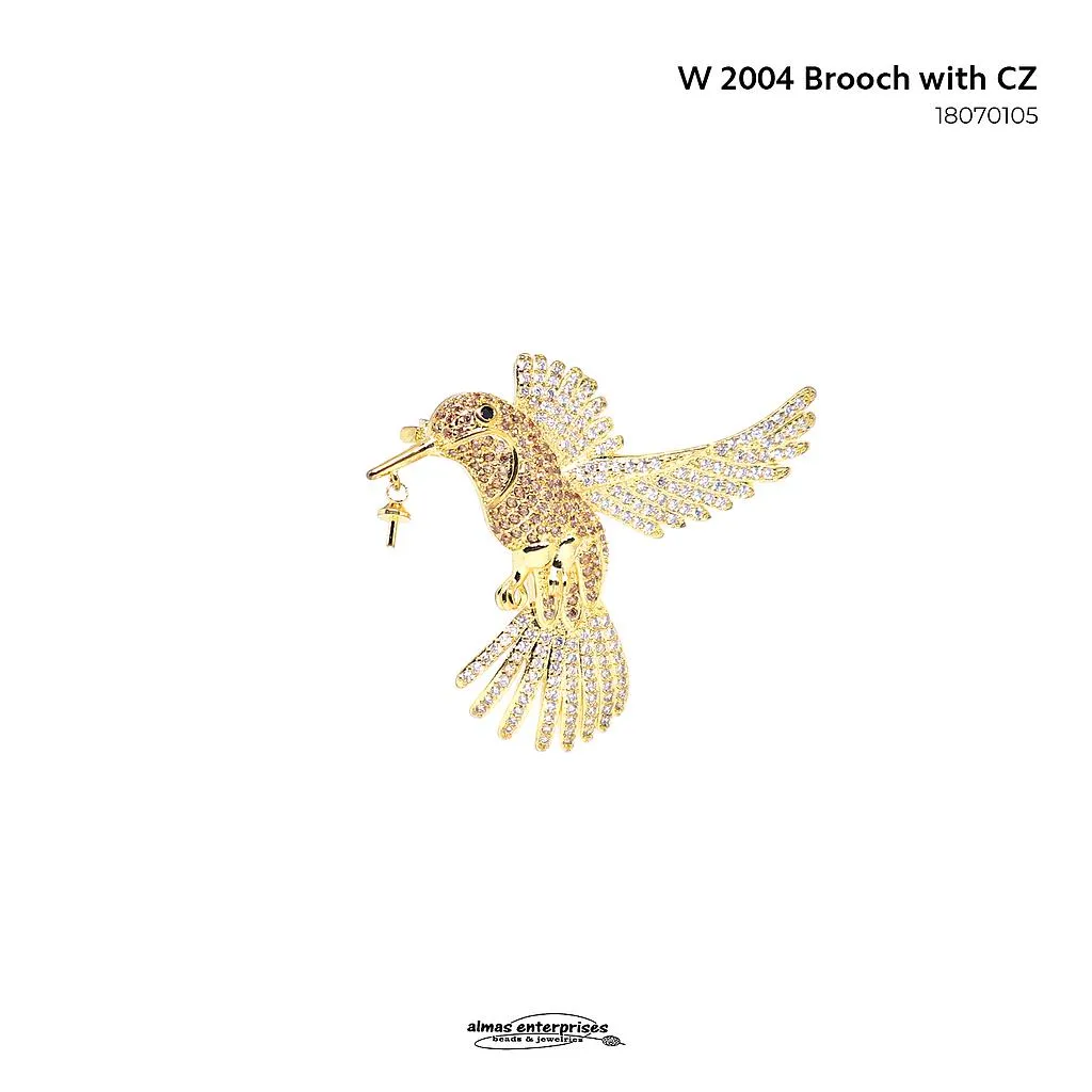 W 2004 Brooch With CZ