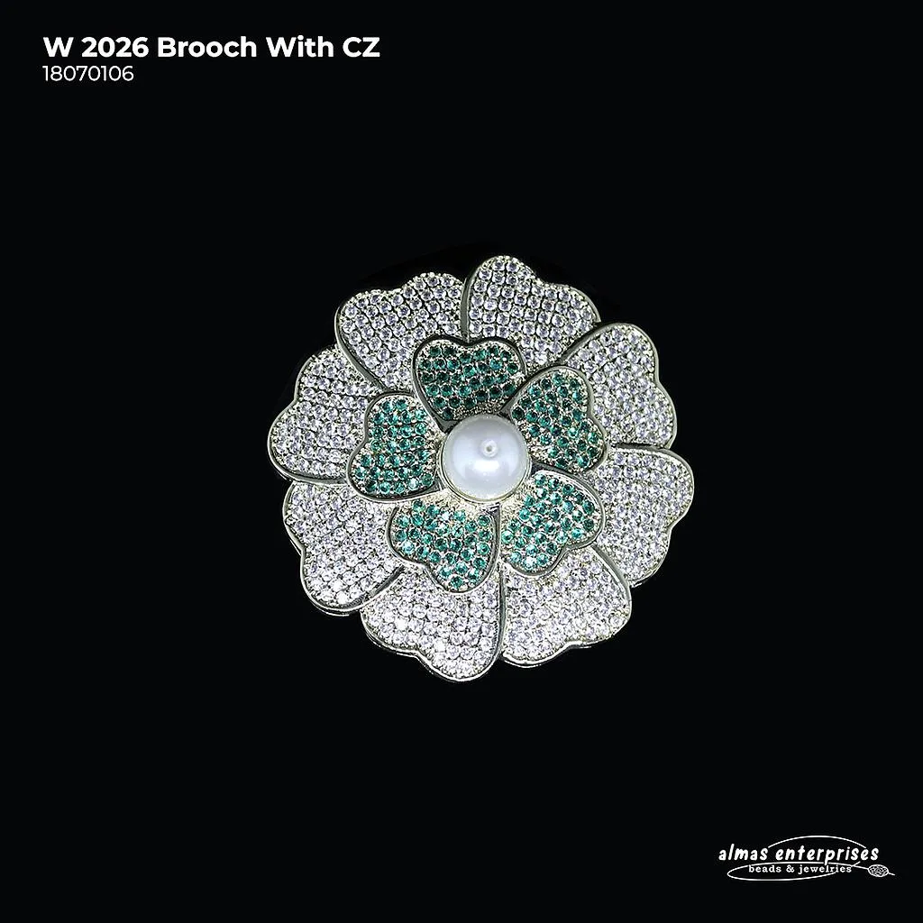 W 2026 Brooch With CZ