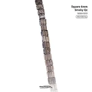 Square 6mm Smoky Qz