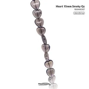 Heart 15mm Smoky Qz