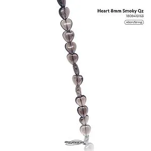 Heart 8mm Smoky Qz