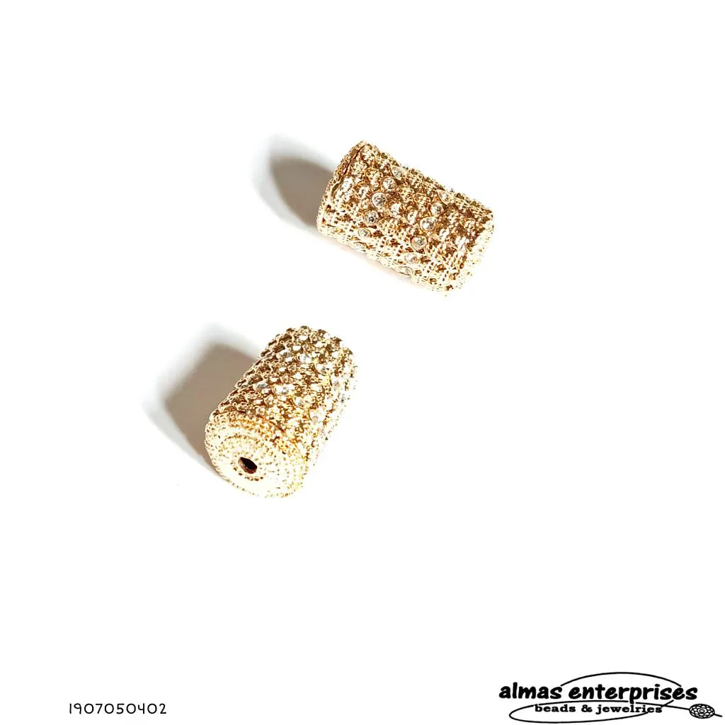 No.8 Big Beads With CZ Gold