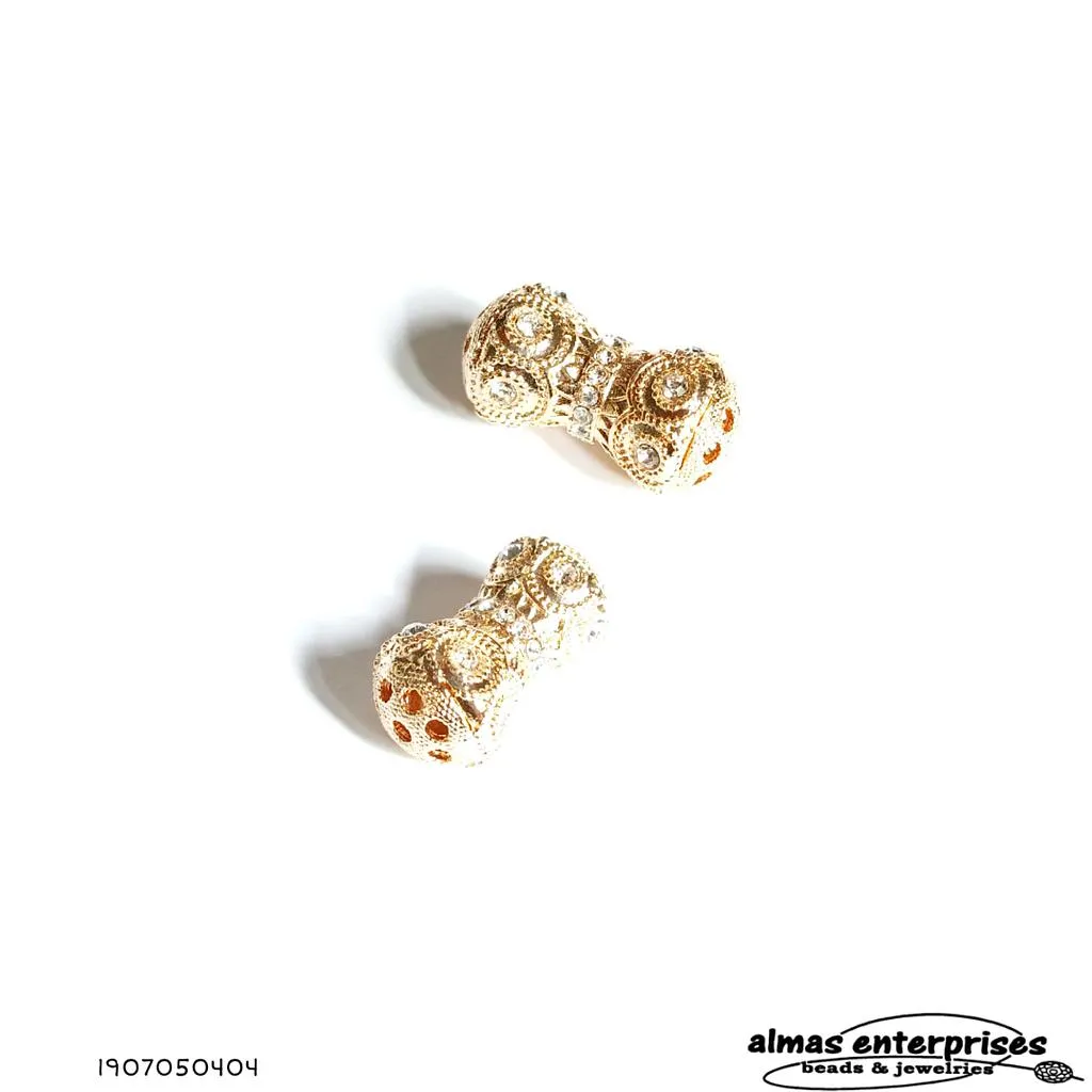 No.10 Big Beads With CZ Gold