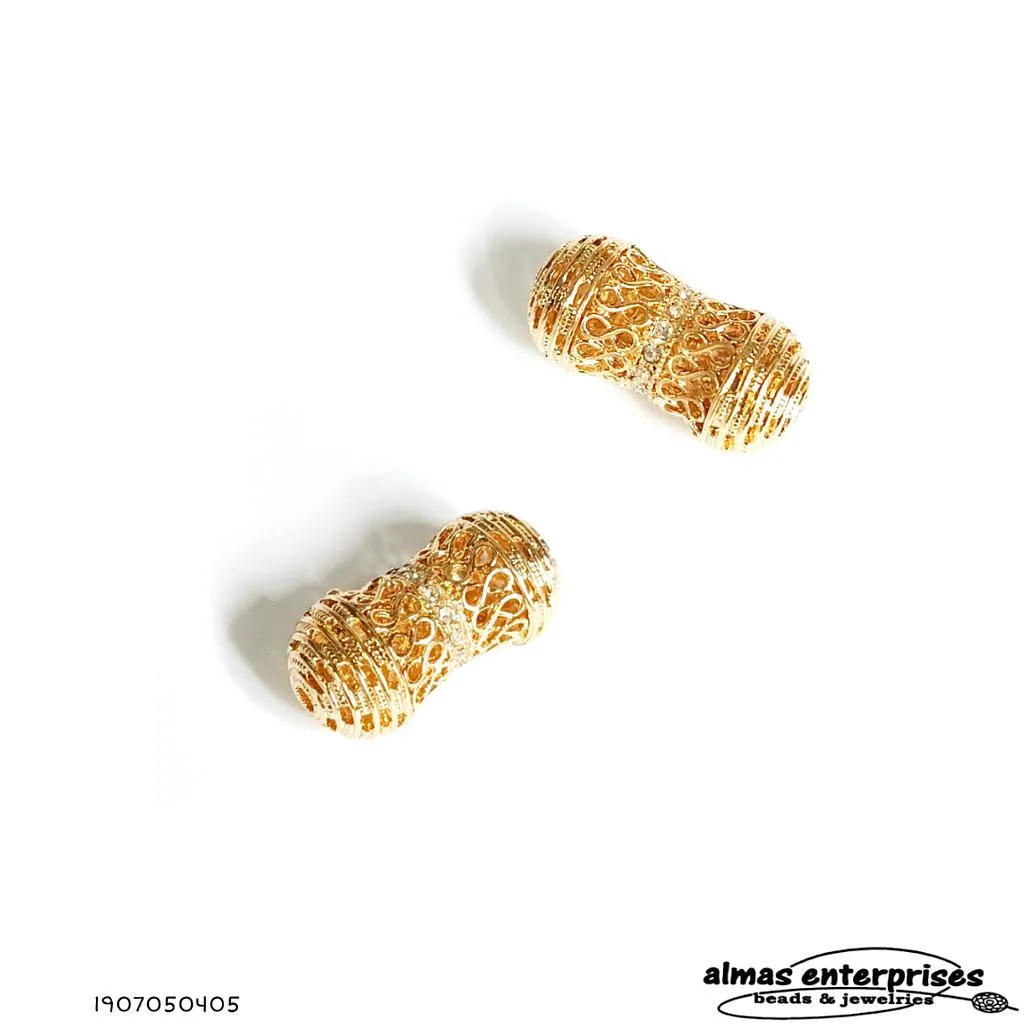 No.11 Big Beads With CZ Gold