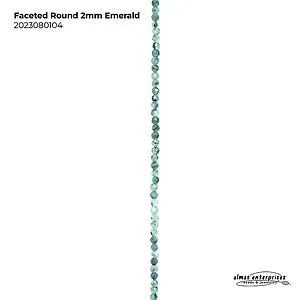 [2023080104] Faceted Round 2mm Emerald