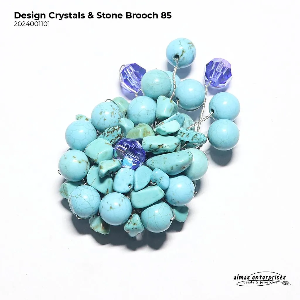 Design Crystals & Stone Brooch 85