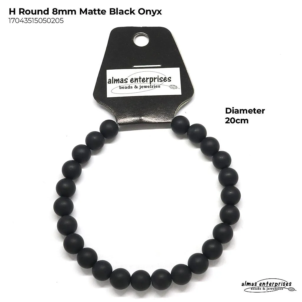 H. Round Matte Black Onyx