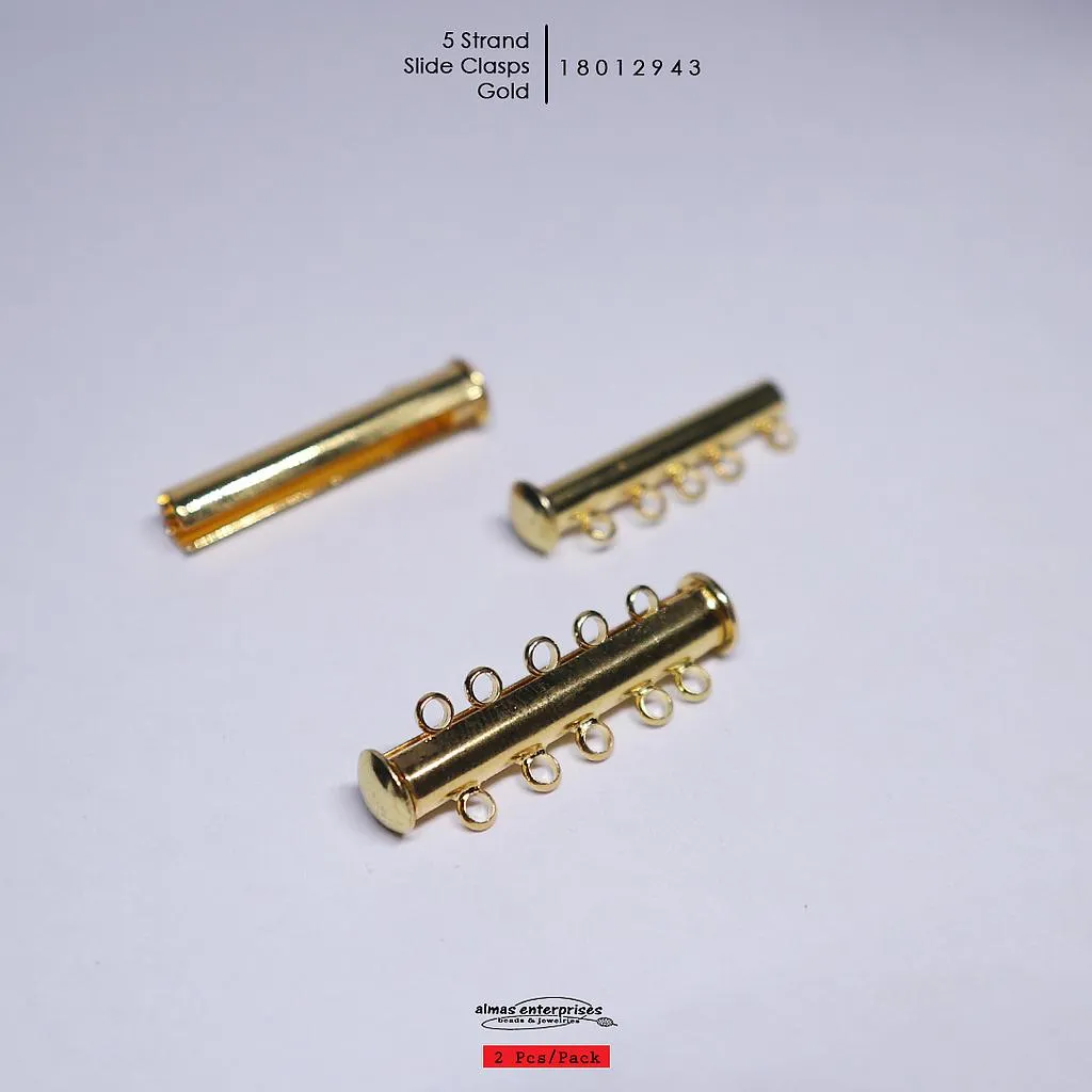 [18012943] 5 Strand Slide Clasps/2 (Gold)