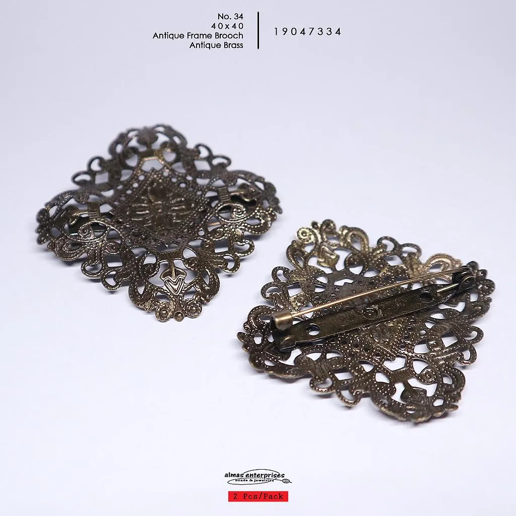 No.34 40x40 Antiq.Frame Brooch/2