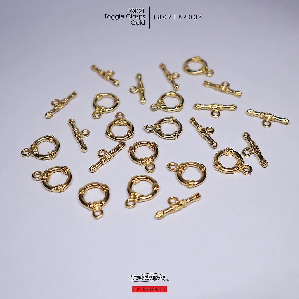 [1807184004] IQ021 Toggle Clasps/12 (Gold)