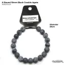 H. Round Black Crackle Agate