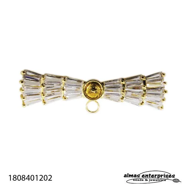 [1808401202] No.12 Brooch With CZ (Gold)